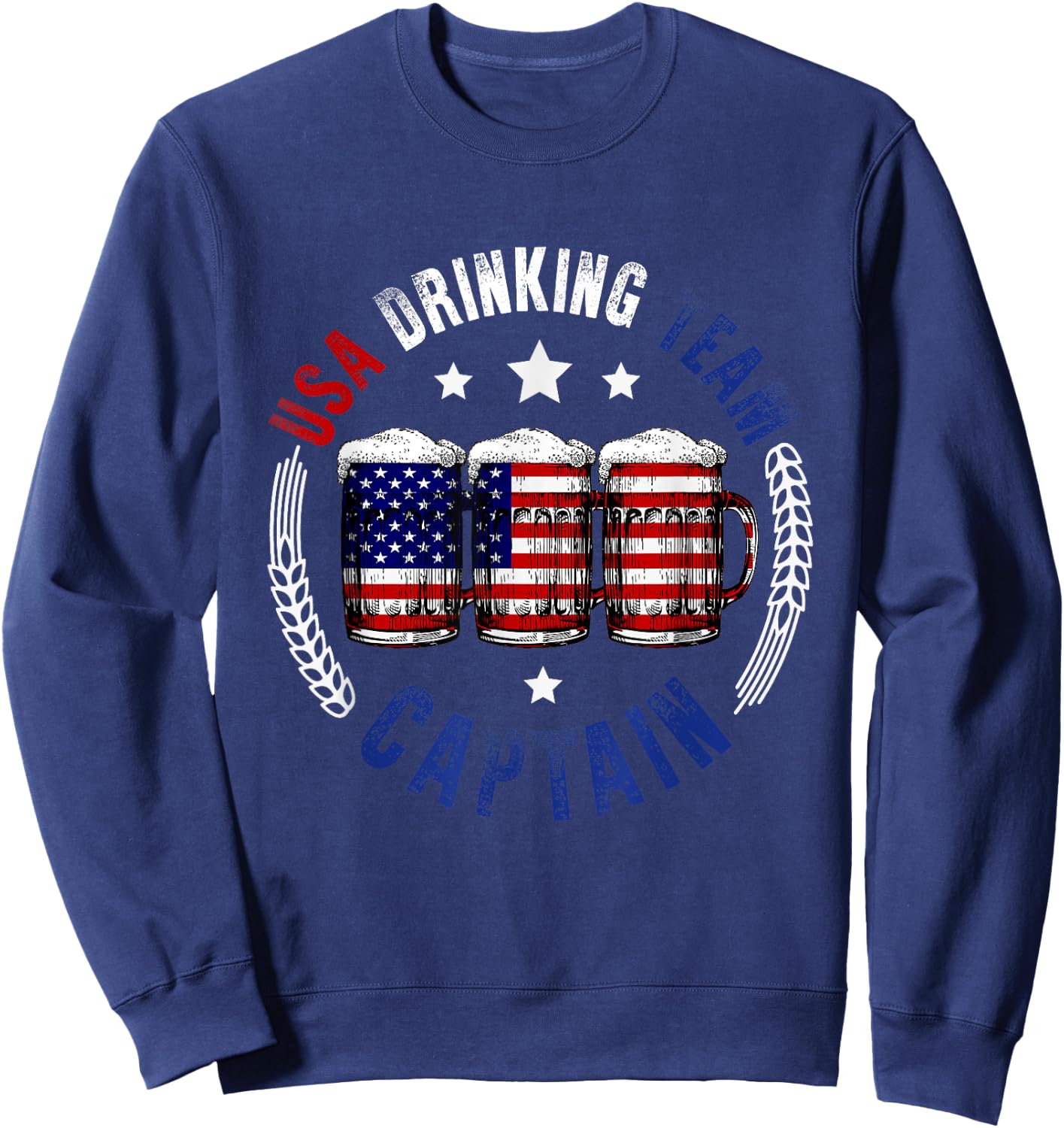 Drink Beer Can United States Flag Drinking American Team Sweatshirt - Sweatshirt | Navy