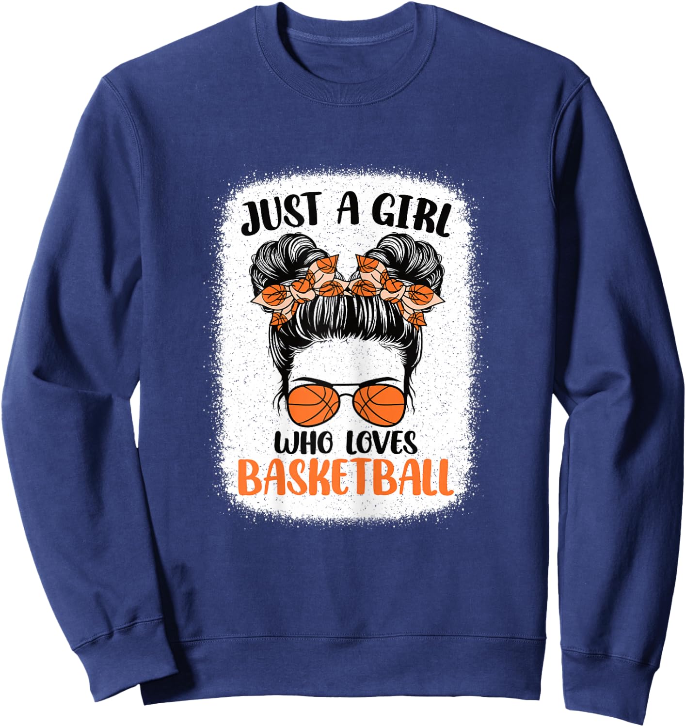 Just A Girl Who Loves Basketball Cute Basketball Player Sweatshirt - Sweatshirt | Navy