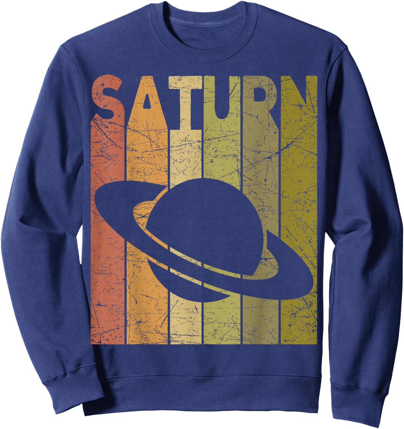 Saturn Vintage Saturn Planet Retro Space Nerd Sweatshirt - Sweatshirt | Navy