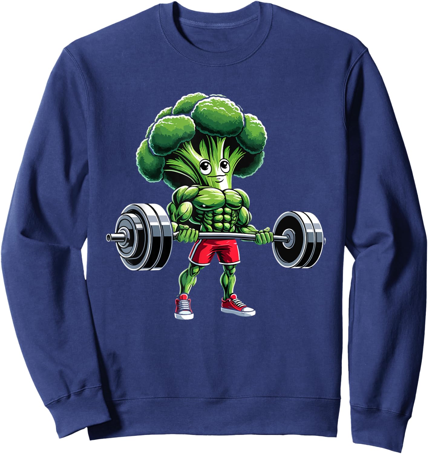 Broccoli Bodybuilding Workout Gym Weightlifter Funny Sweatshirt - Sweatshirt | Navy