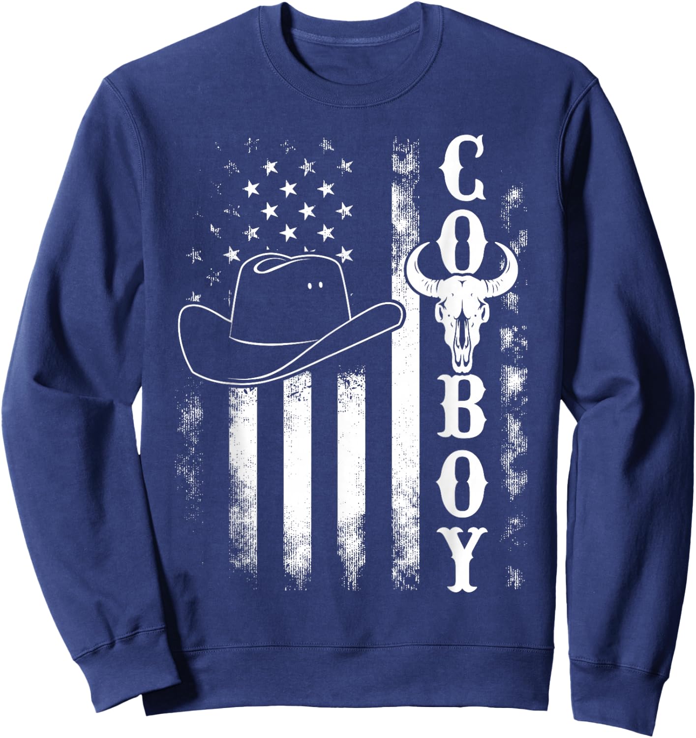 Western Country Men Teen Boy Kid Rodeo Southern Retro Cowboy Sweatshirt - Sweatshirt | Navy