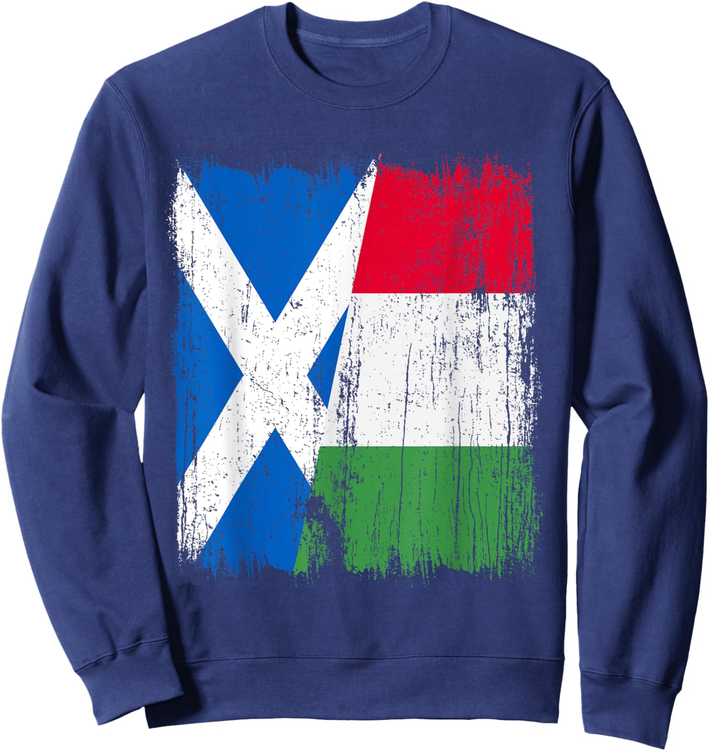 Scotland Italy Half Flag Proud Scottish Italian Pride Sweatshirt - Sweatshirt | Navy