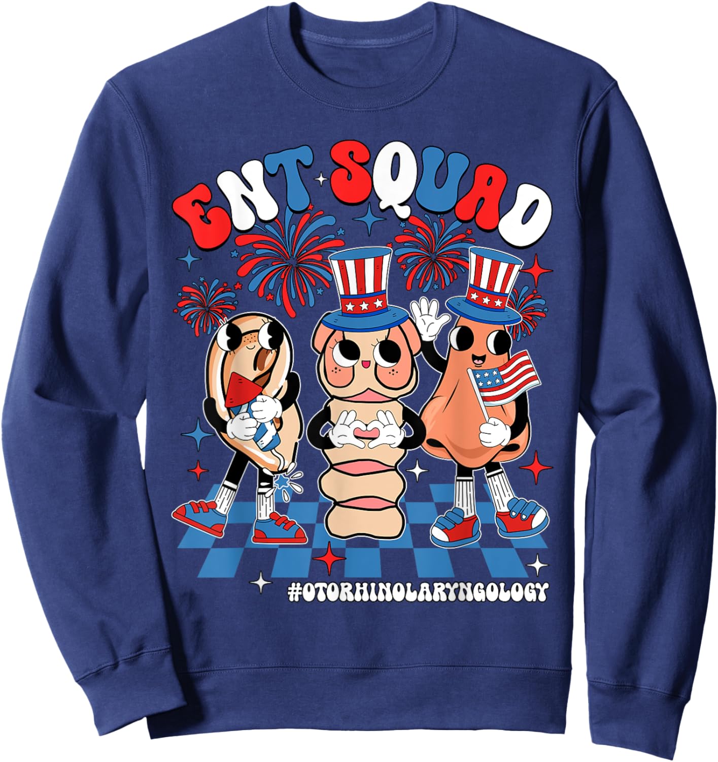 ENT Squad Independence Day Patriotic Otolaryngologist Sweatshirt - Sweatshirt | Navy
