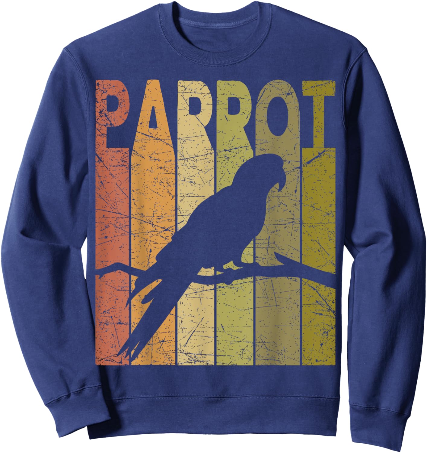 Parrot Vintage Birdwatching Parrot Retro Ornithology Birding Sweatshirt - Sweatshirt | Navy