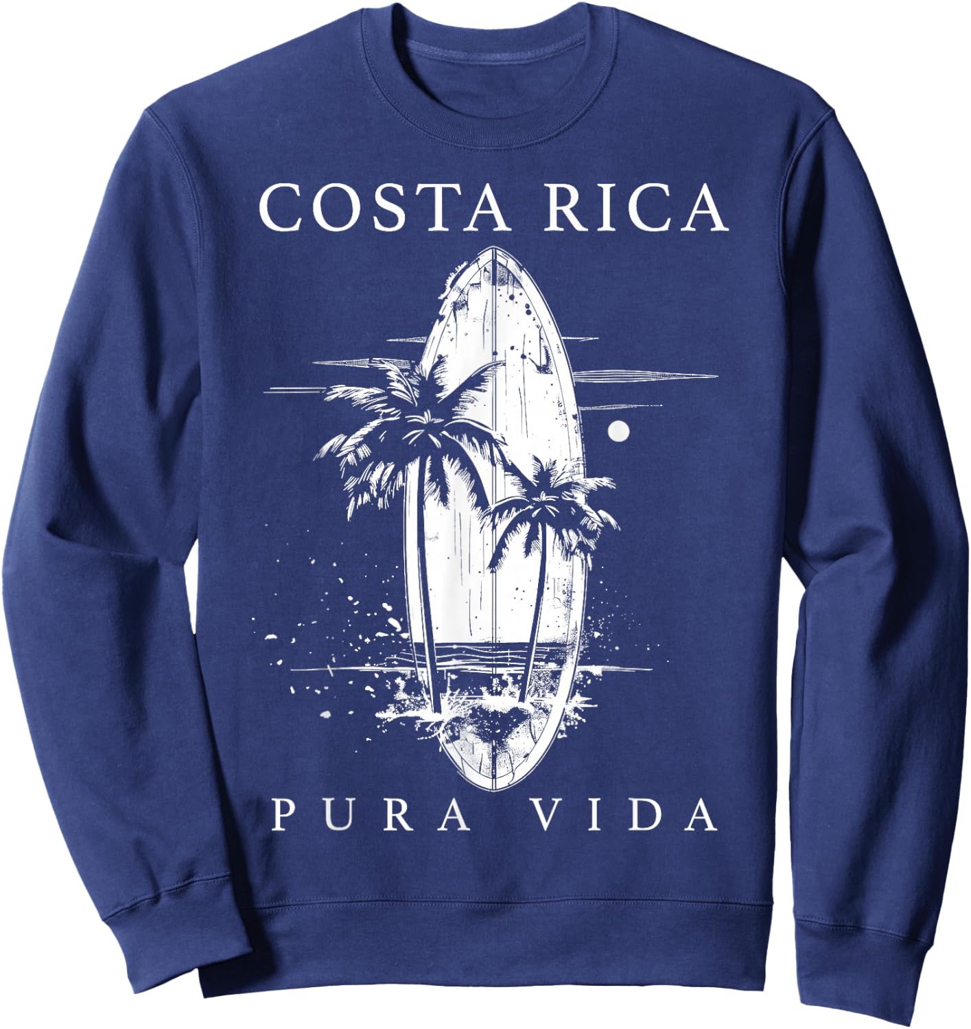 Costa Rica Surf Vintage Surfing Surfer Sweatshirt - Sweatshirt | Navy