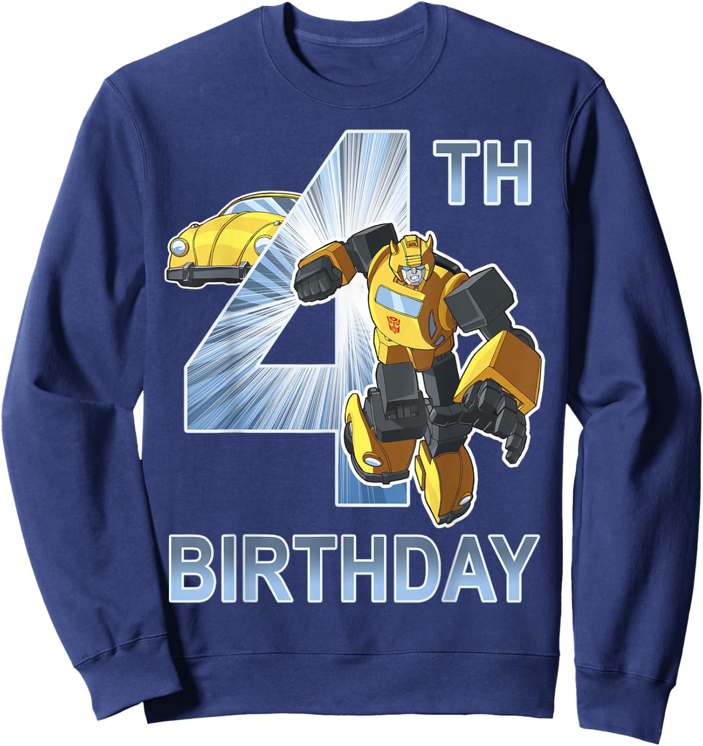 Transformers Bumblebee 4th Birthday Small Sweatshirt - Sweatshirt | Navy