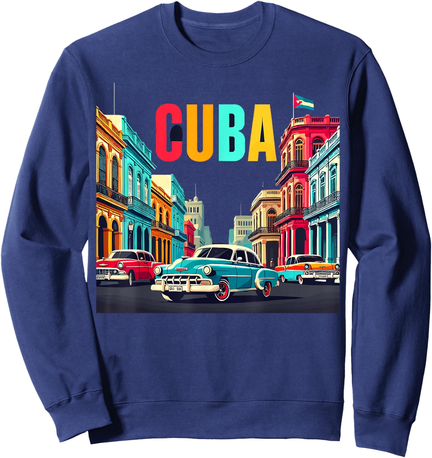 Cuba shirt 's Love Cuba Flag Design Cuban Roots Sweatshirt - Sweatshirt | Navy