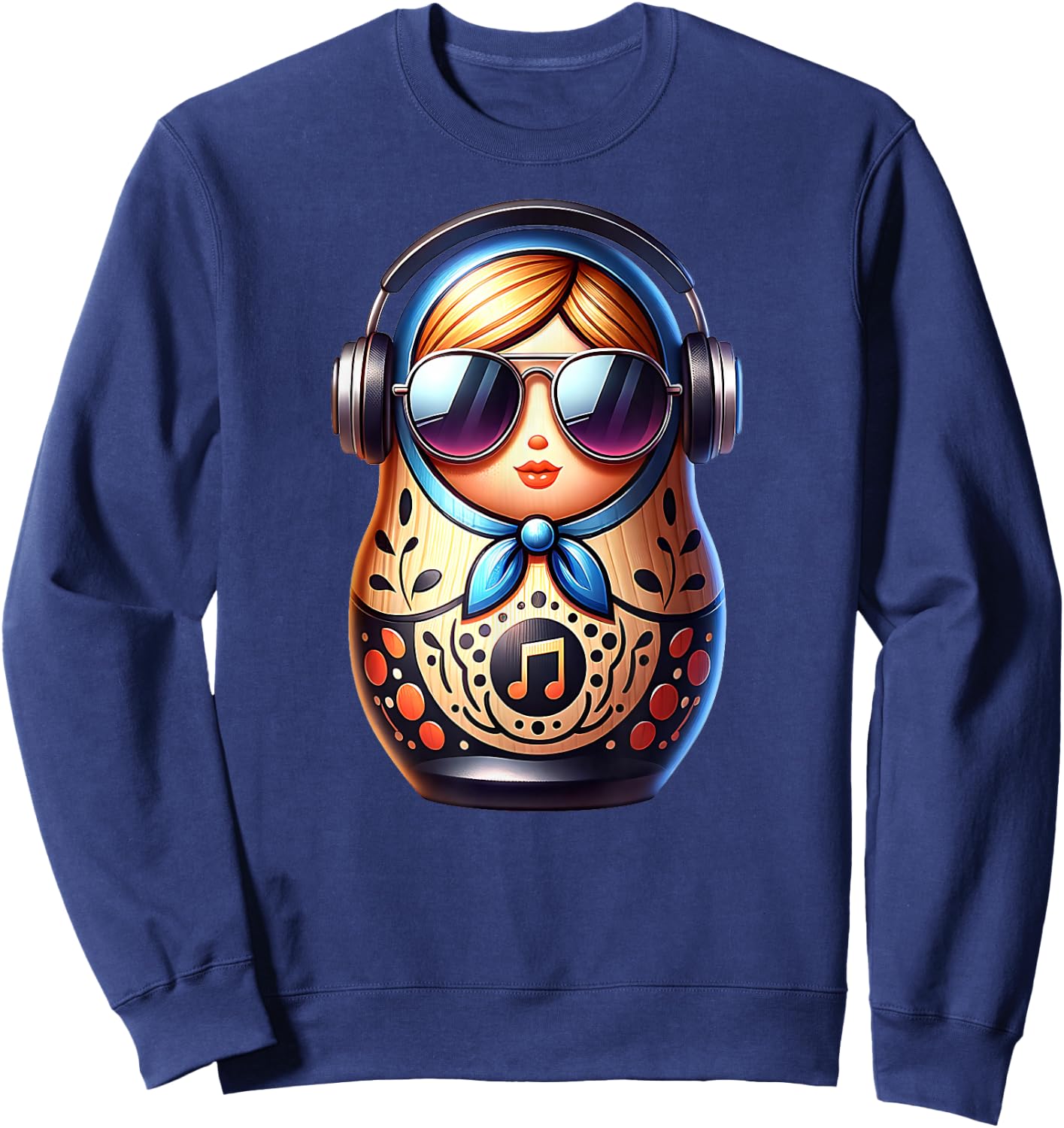 Russian Matryoshka Music Russia Russian Matryoshka Sweatshirt - Sweatshirt | Navy