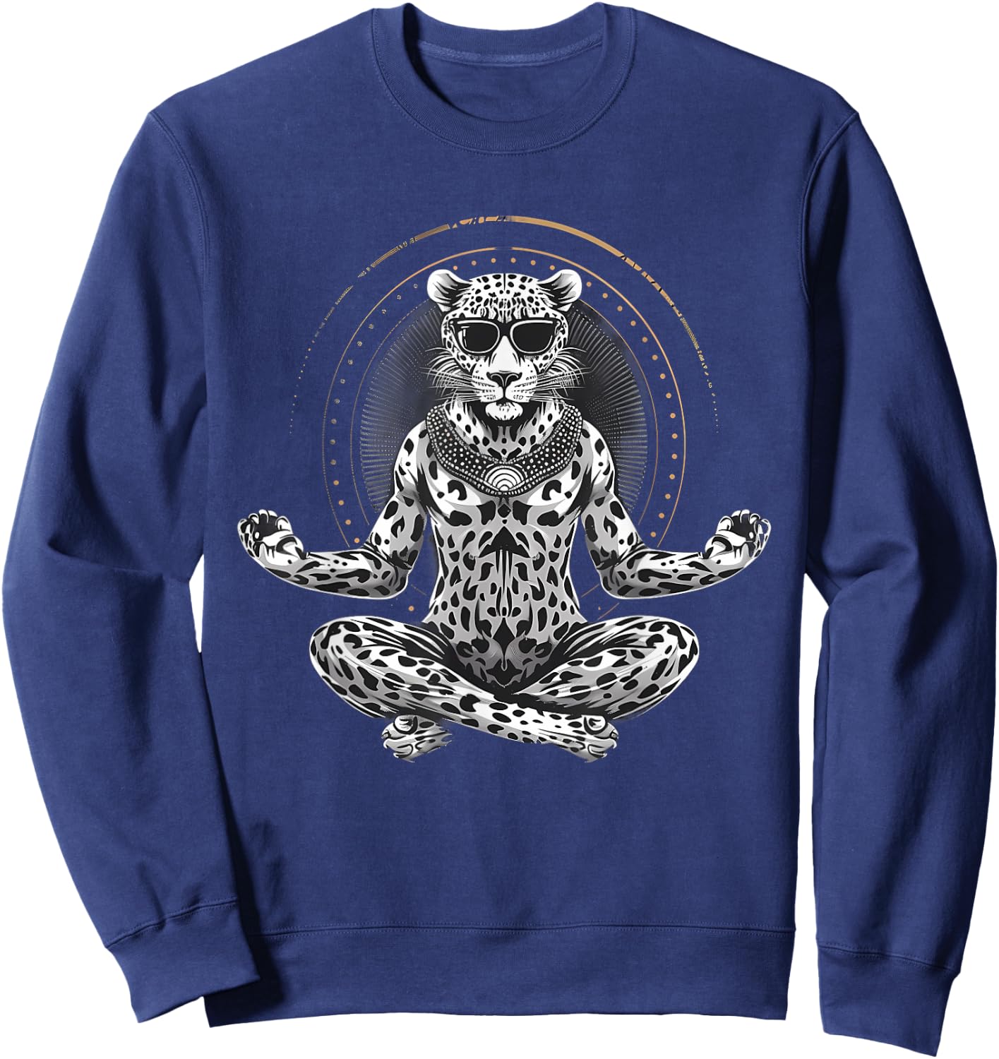 Cheetah Meditation Yoga Buddhist Zen Buddha Spirituality Sweatshirt - Sweatshirt | Navy