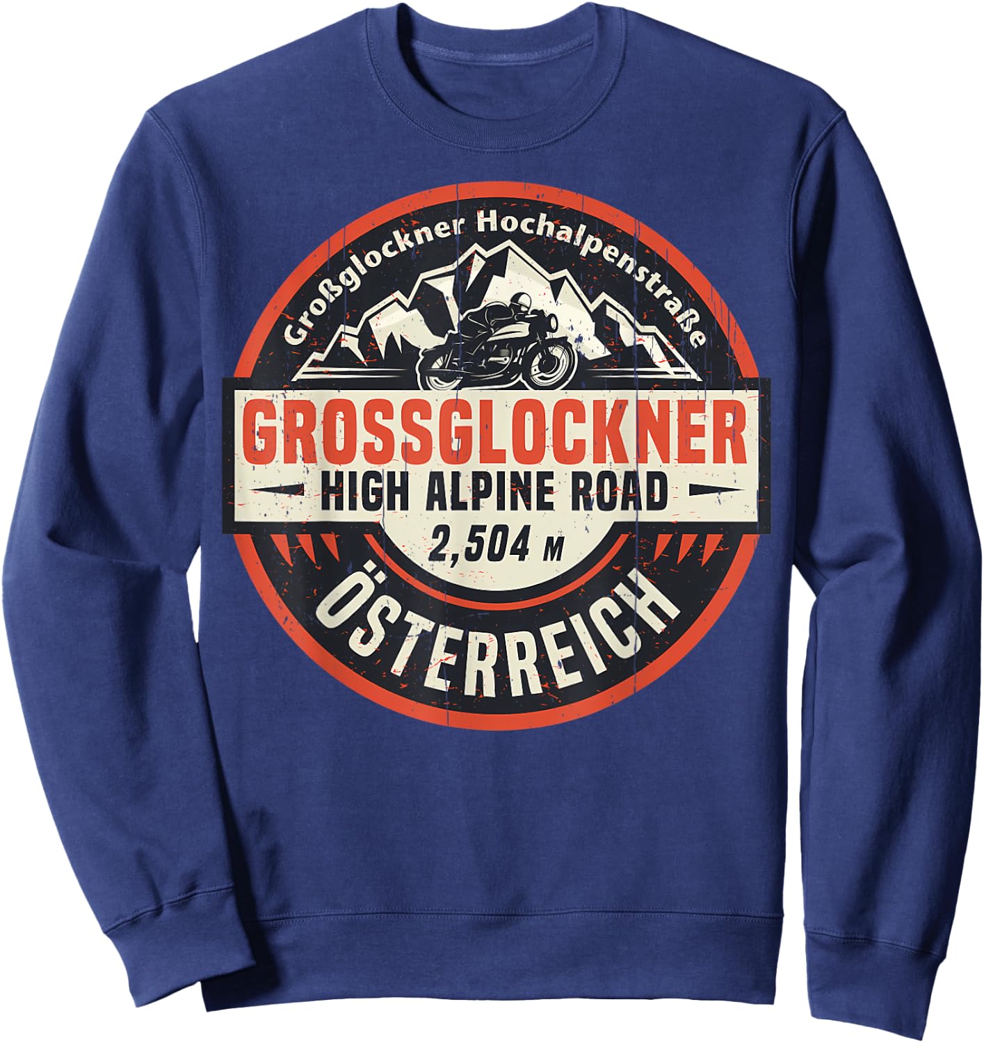 Vintage Grossglockner High Alpine Road In Spring Mountain Sweatshirt - Sweatshirt | Navy