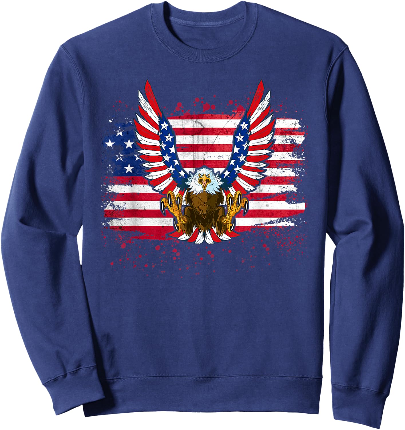 Patriotic Eagle 4th of July USA American Flag Men Women Kids Sweatshirt - Sweatshirt | Navy