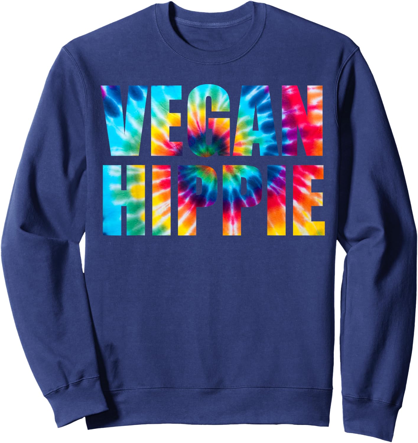 Vegan Hippie TieDye T Shirt Sweatshirt - Sweatshirt | Navy