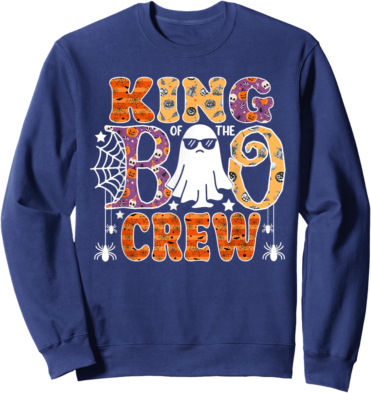 King Of The Boo Crew Funny Halloween Family Matching Sweatshirt - Sweatshirt | Navy