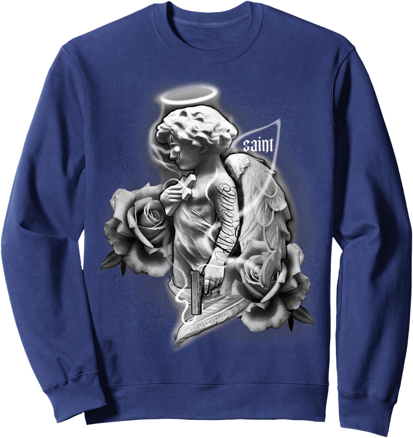Angel x Saint x Roses Tattoo Sweatshirt - Sweatshirt | Navy