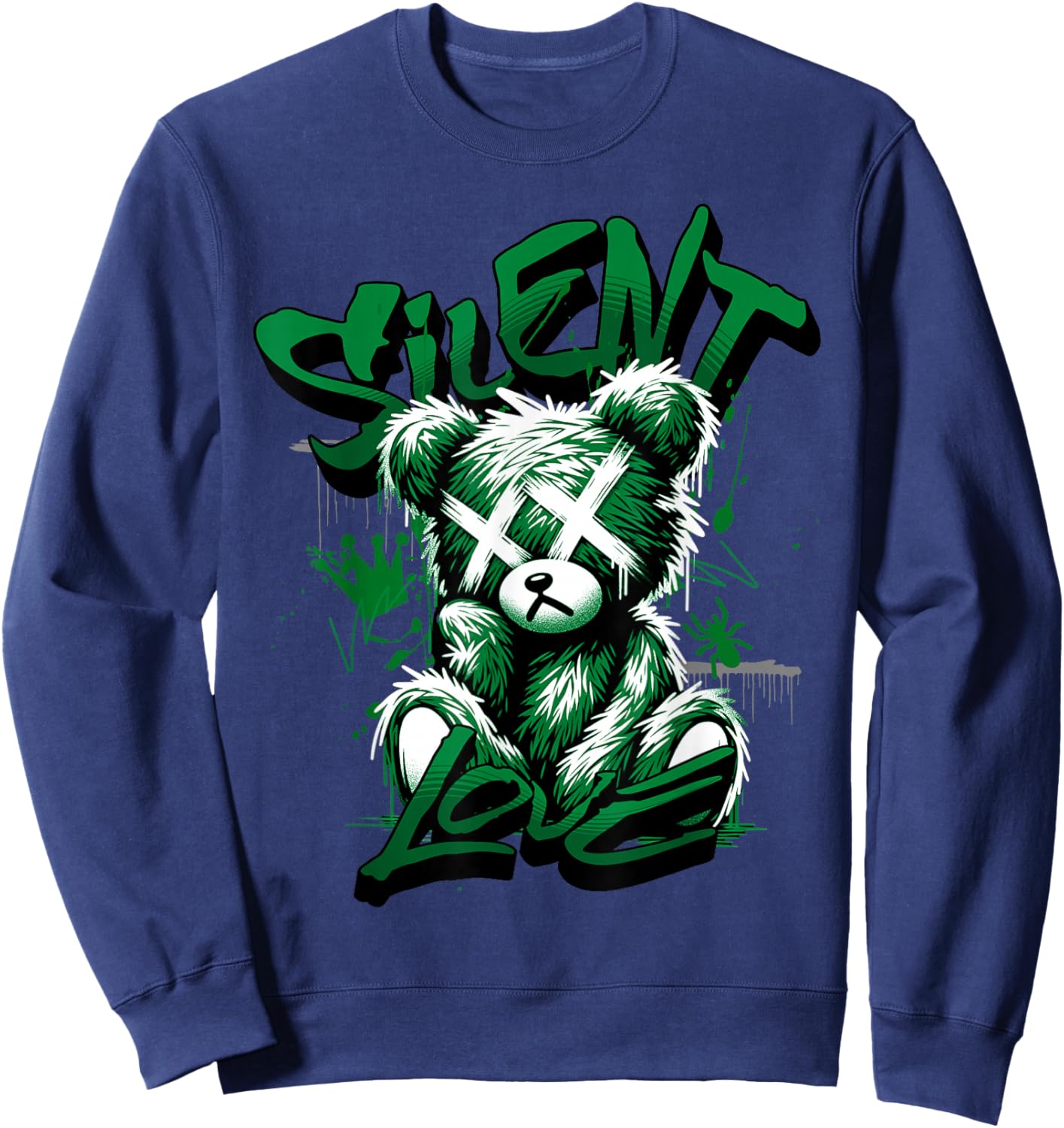 Silent Love Lucky Green 5s Matching Women Sweatshirt - Sweatshirt | Navy