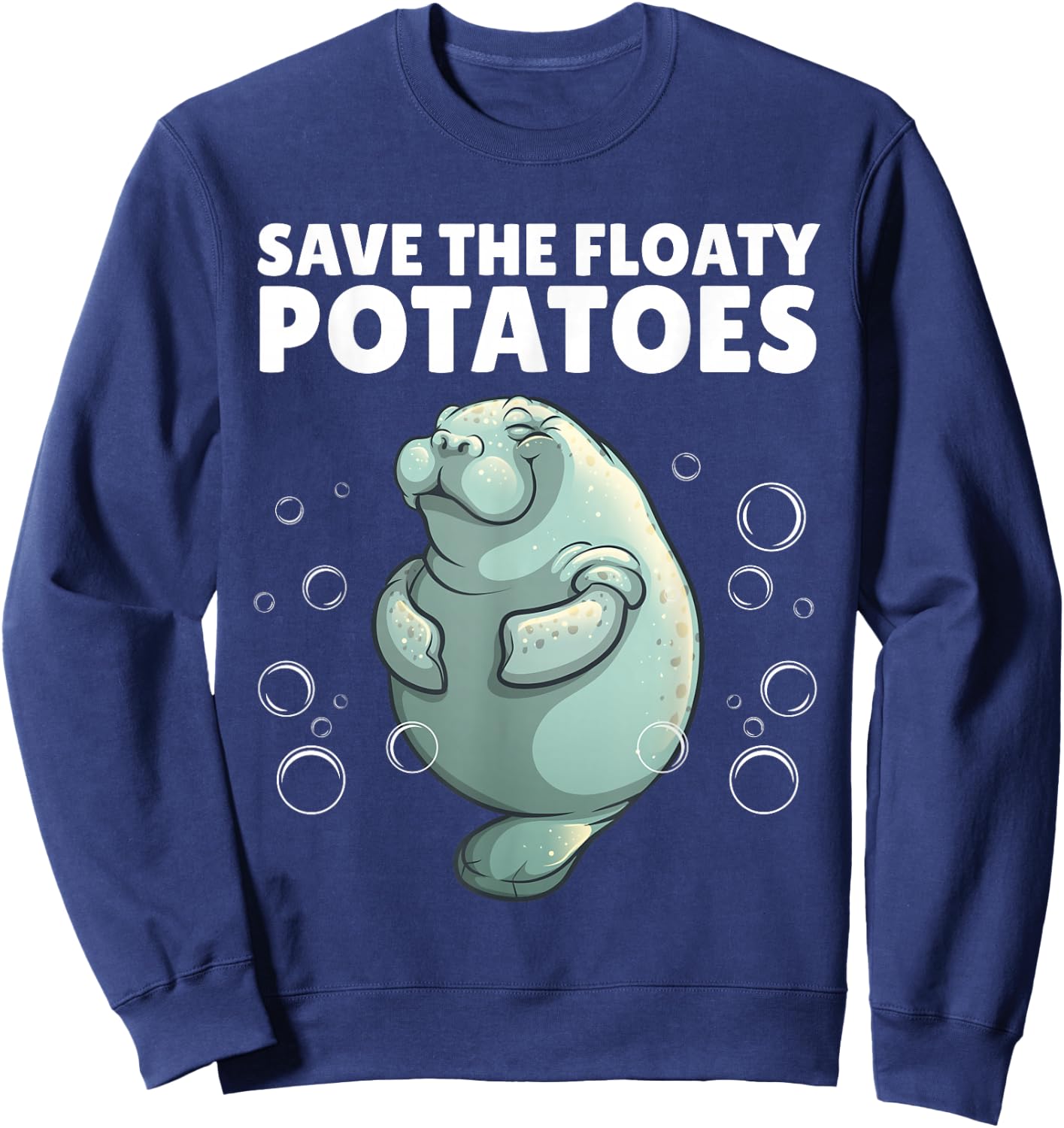 Cool Manatee Design Women Kids Sea Cow Manatee Lover Sweatshirt - Sweatshirt | Navy