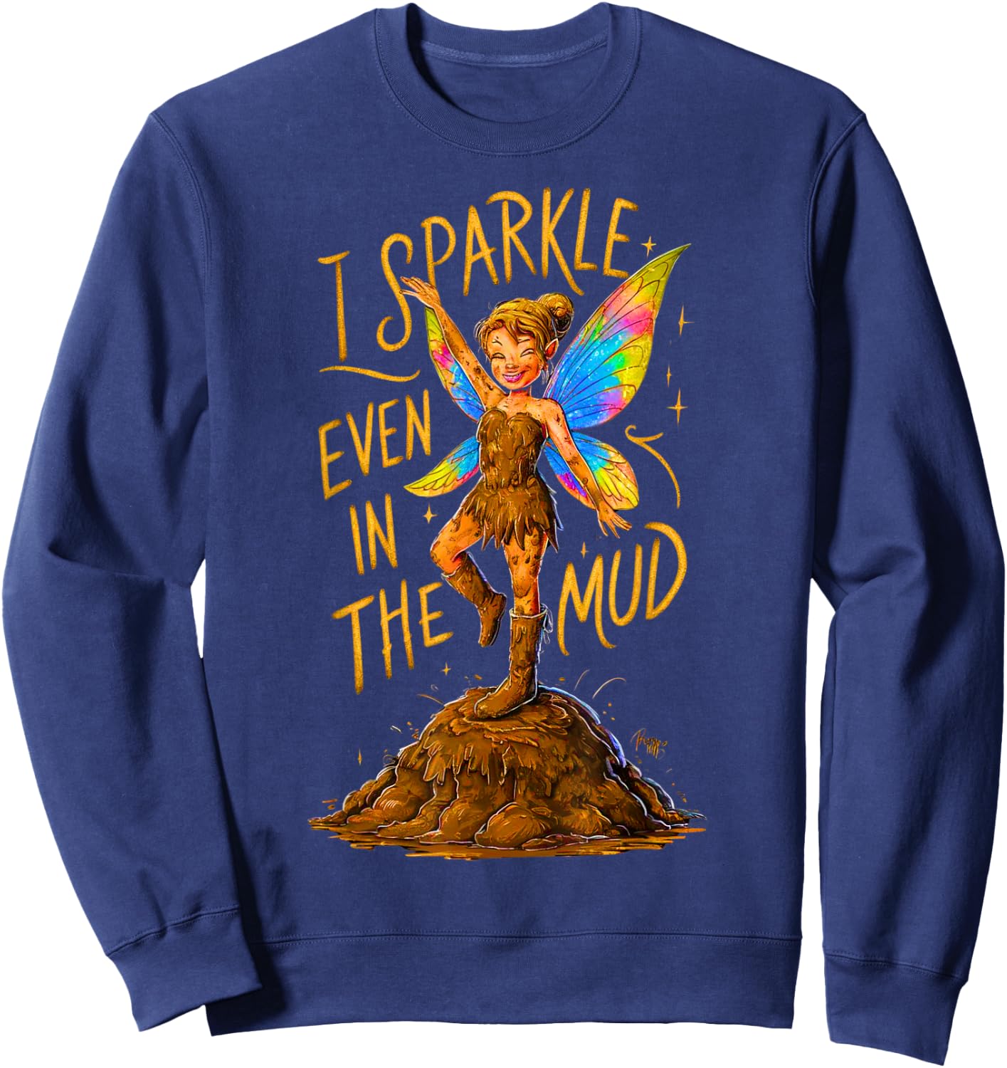 Mud Run Princess I Sparkle Even in Mud Team Fairy Girls ATV Sweatshirt - Sweatshirt | Navy