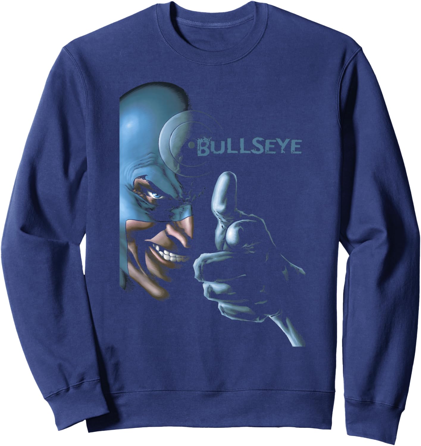 Marvel Comics Vintage Bullseye Big Face Poster Sweatshirt - Sweatshirt | Navy