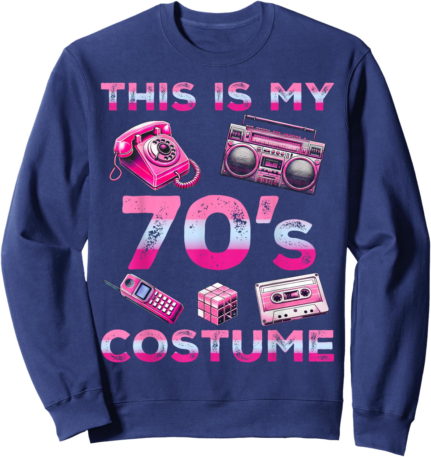 This is my 70's Costume Outfit Seventies Retro Party Sweatshirt - Sweatshirt | Navy