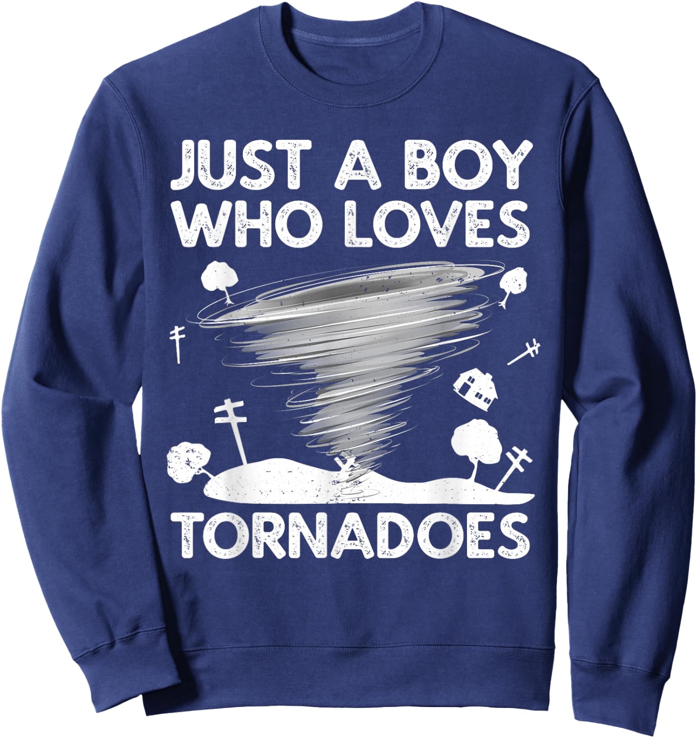 Funny Tornado Art Boys Weather Storm Tornado Chaser Sweatshirt - Sweatshirt | Navy