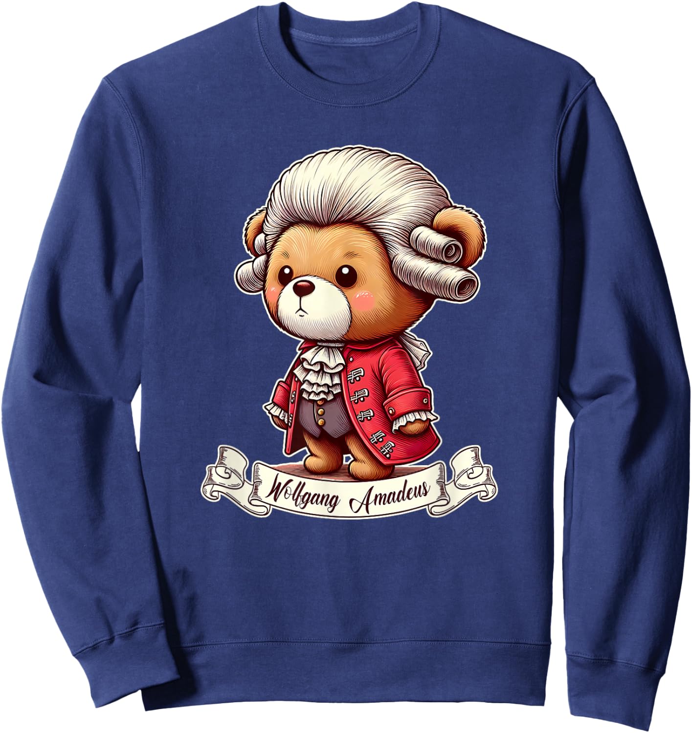 Wolgang Amadeus Mozart Shirt Cute Teddy Bear Classical Music Sweatshirt - Sweatshirt | Navy