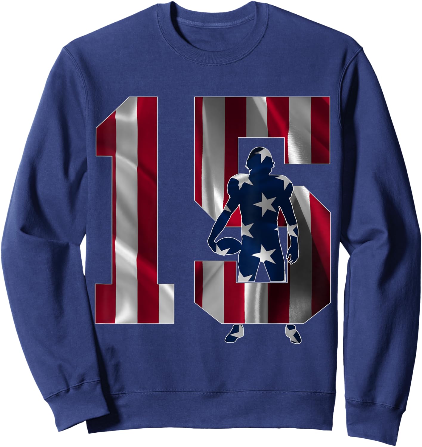 Number 15 Years Football 15th Birthday Sweatshirt - Sweatshirt | Navy
