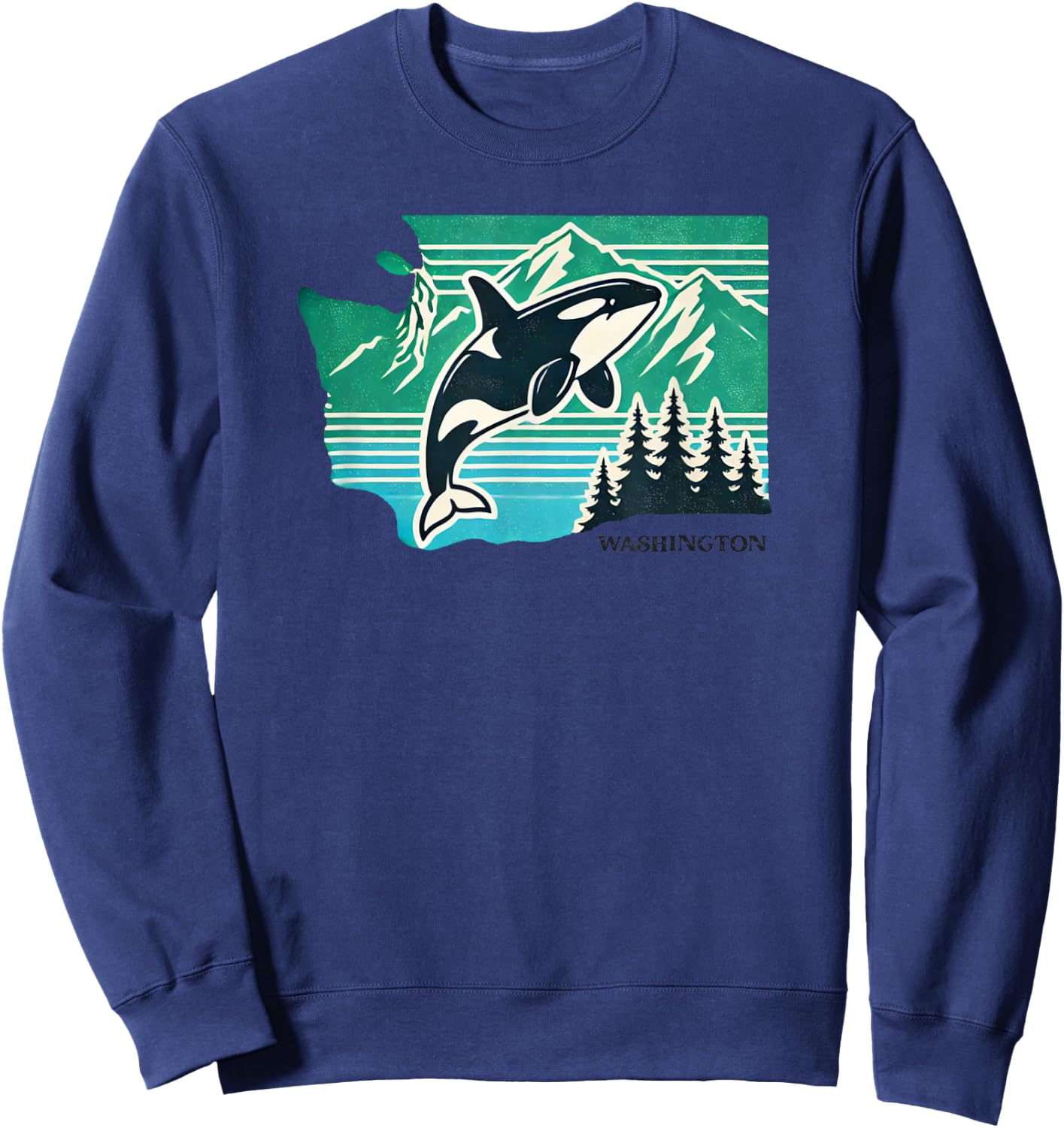 Washington "Evergreen" State - Vintage - Designed Locally Sweatshirt - Sweatshirt | Navy