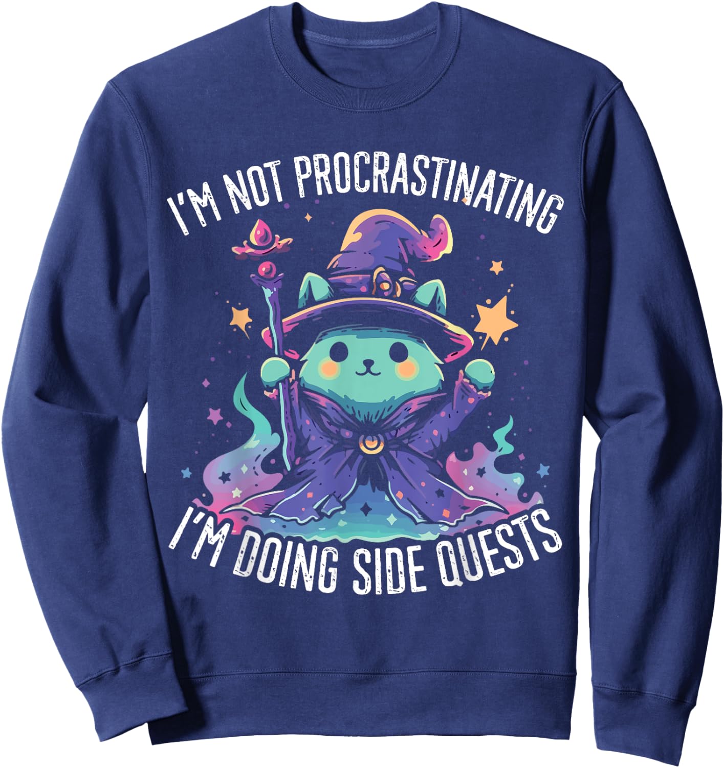 Side Quests Procrastinator MMORPG MMO RPG Video Game Sweatshirt - Sweatshirt | Navy