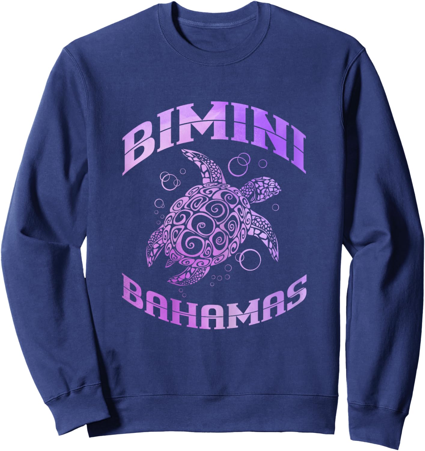 Bimini Bahamas Sea Turtle Beach Vacation Summer Sweatshirt - Sweatshirt | Navy