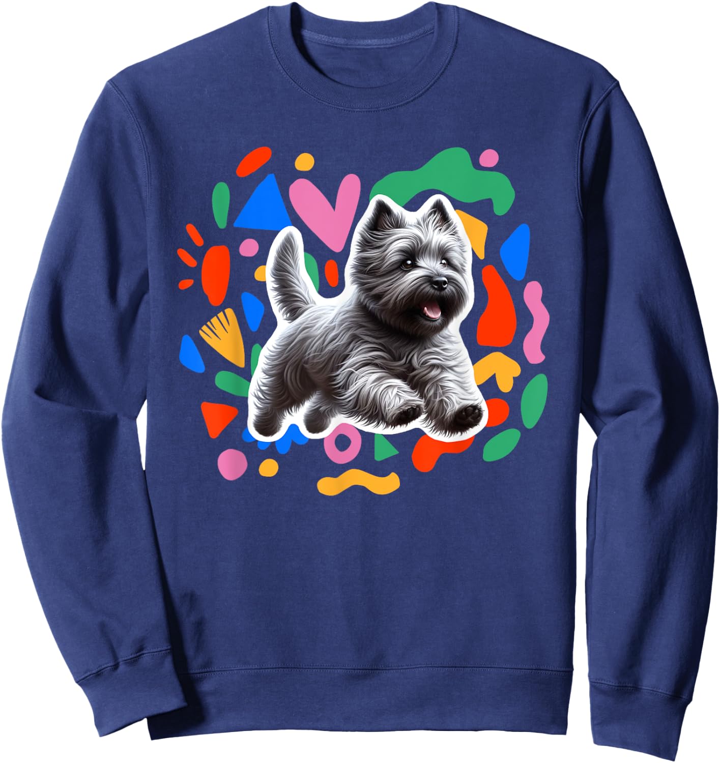 Cairn Terrier Colorful Design Dog Sweatshirt - Sweatshirt | Navy