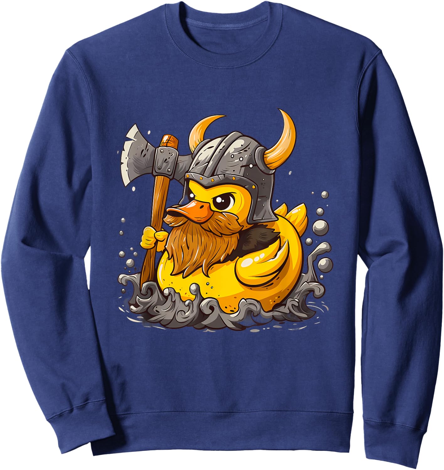 Rubber Duck Viking Duck Viking Helmet Rubber Duckling Sweatshirt - Sweatshirt | Navy