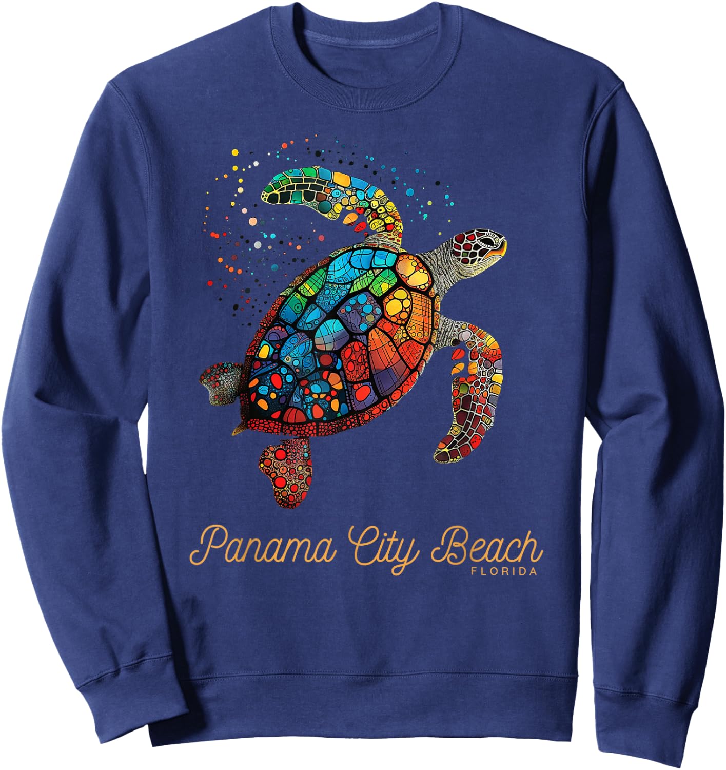 Panama City Beach FL Diving Florida Vacation Sea Turtle Women Sweatshirt - Sweatshirt | Navy