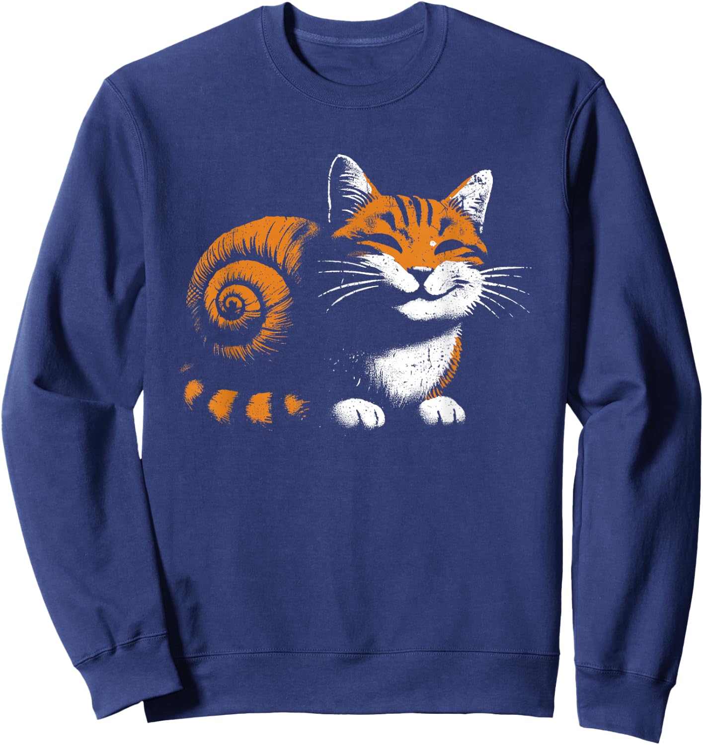 Cat Snail - Vintage Funny Graphic 2 in 1 Cat Snail Lover Sweatshirt - Sweatshirt | Navy