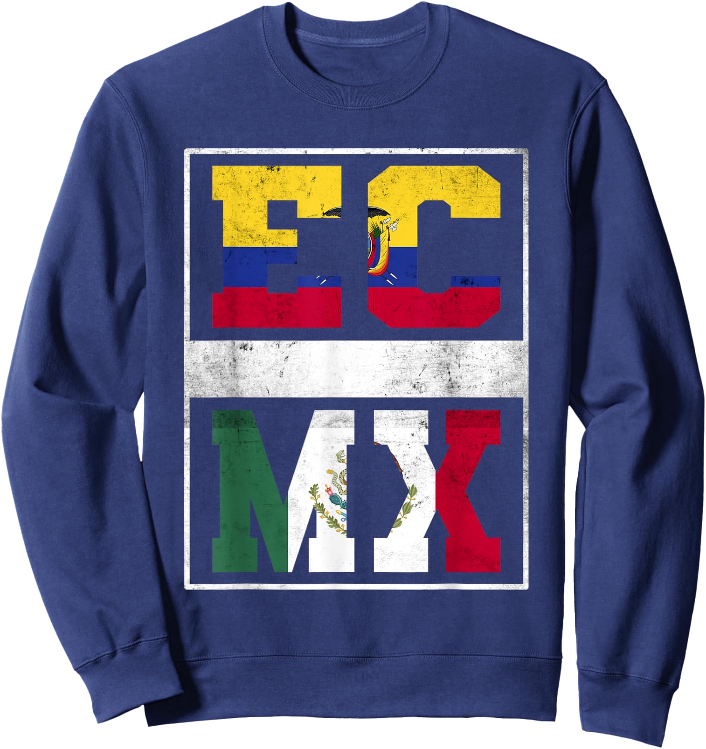Ecuador and Mexico Mix Ecuadorian Mexican Roots Sweatshirt - Sweatshirt | Navy