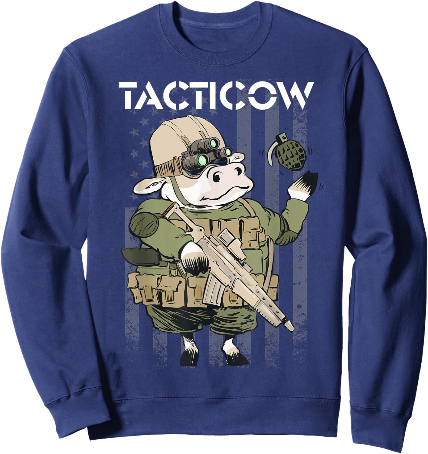 Funny Cow Farmer tactical dairy tactical men's women's Sweatshirt - Sweatshirt | Navy