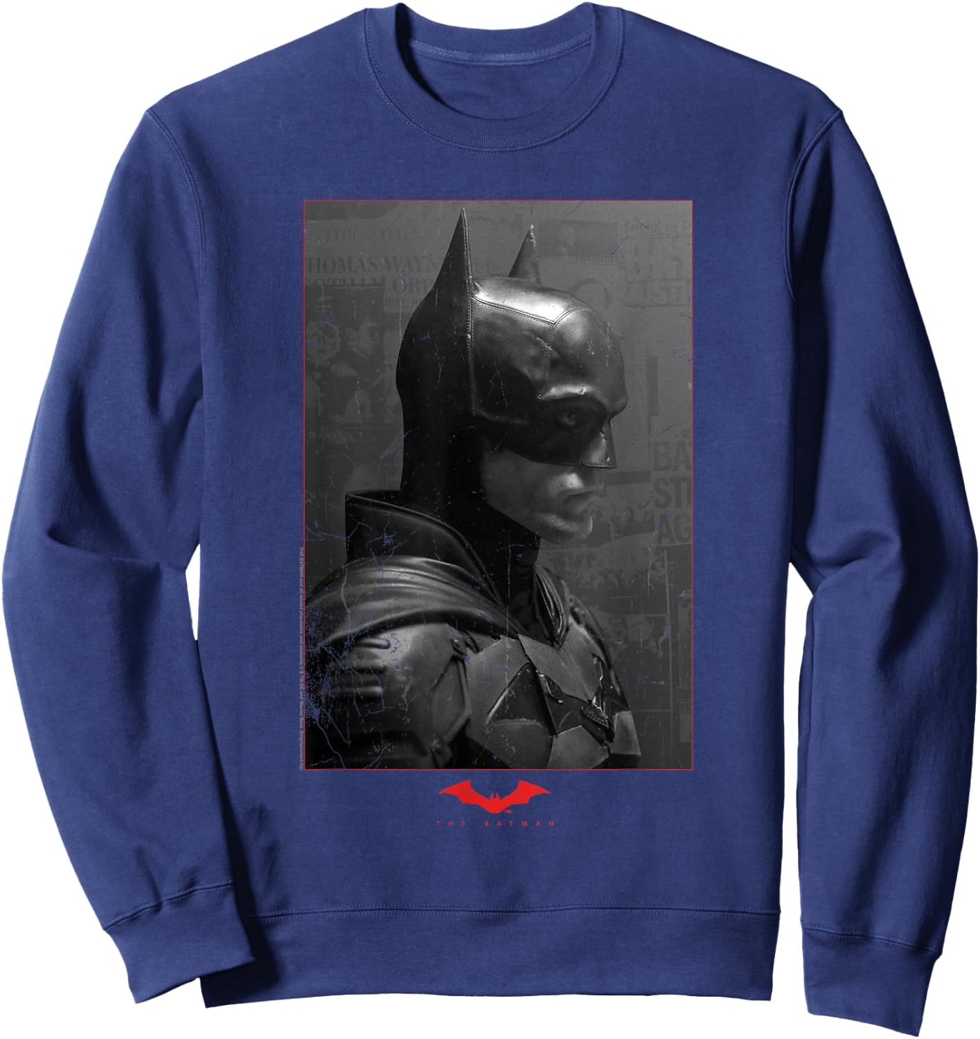The Batman Worn Portrait Sweatshirt - Sweatshirt | Navy