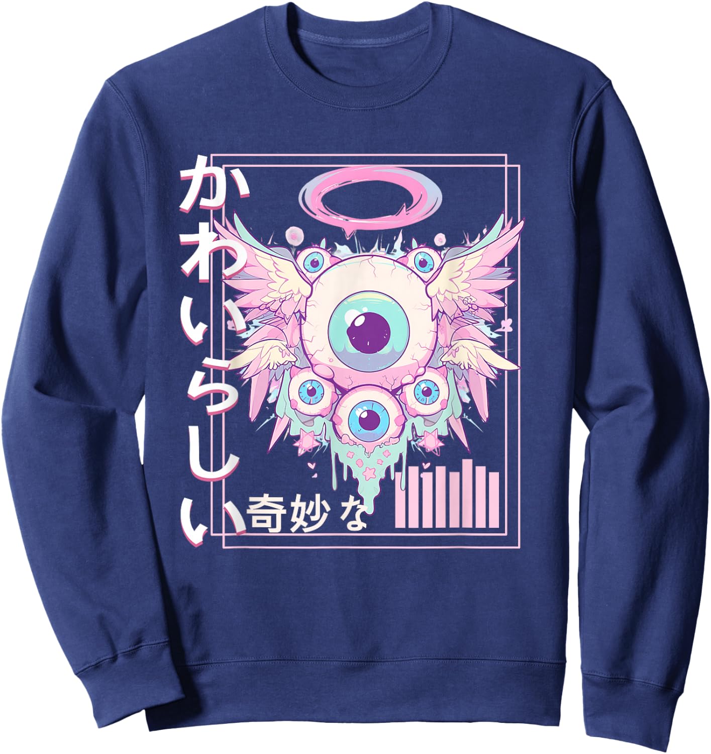 Biblically Accurate Angel Goth Pastel Weirdcore Aesthetic Sweatshirt - Sweatshirt | Navy