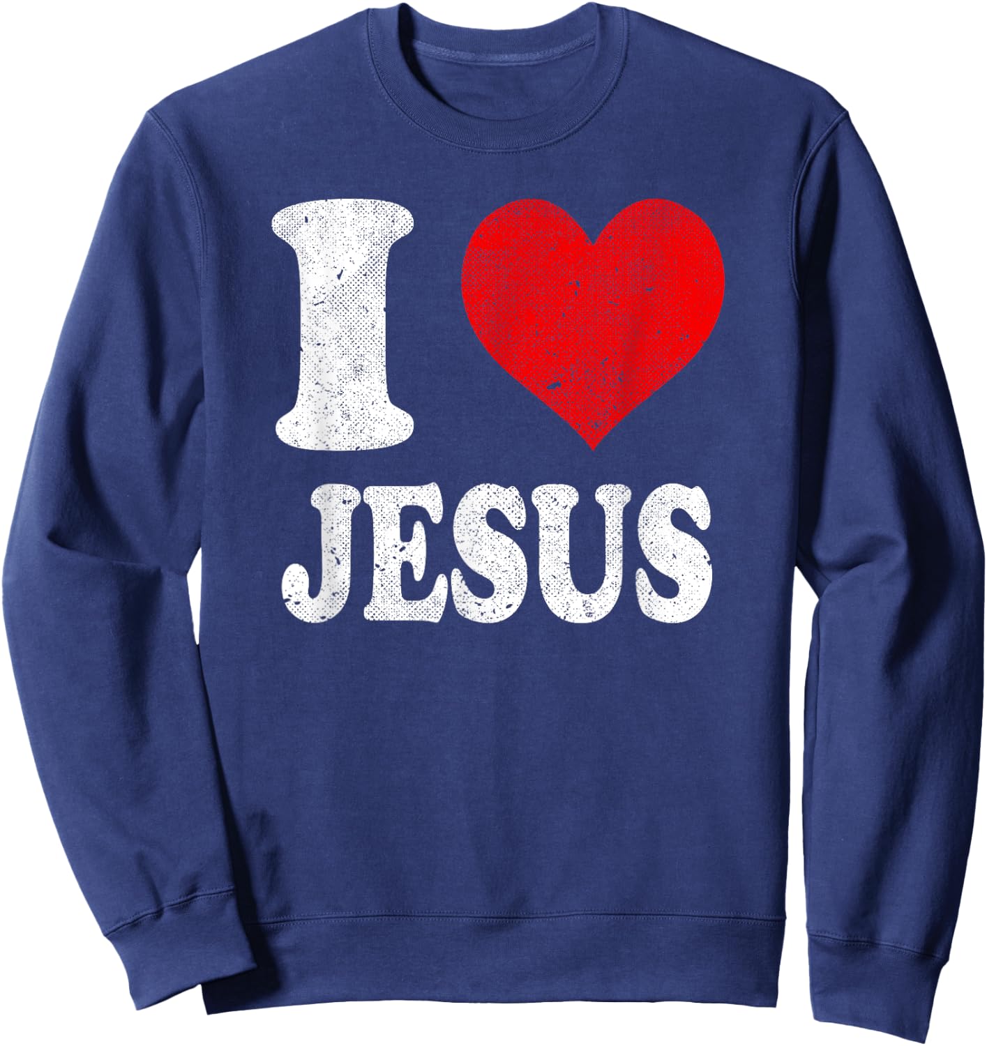 I Love Jesus Vintage Sweatshirt - Sweatshirt | Navy