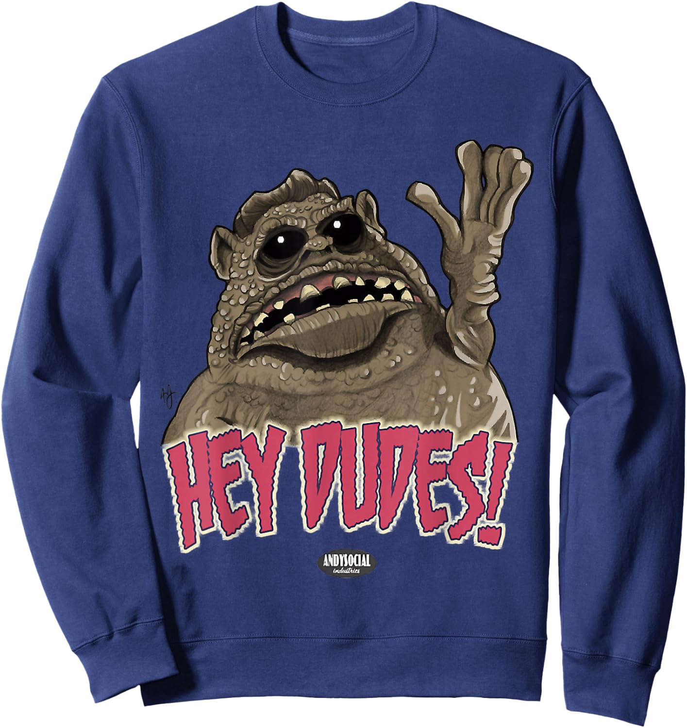 Nab1804 -Adults Grey Cartoon Animal Retro - Small - Call Me Chet, Weird Chet Sweatshirt - Sweatshirt | Navy