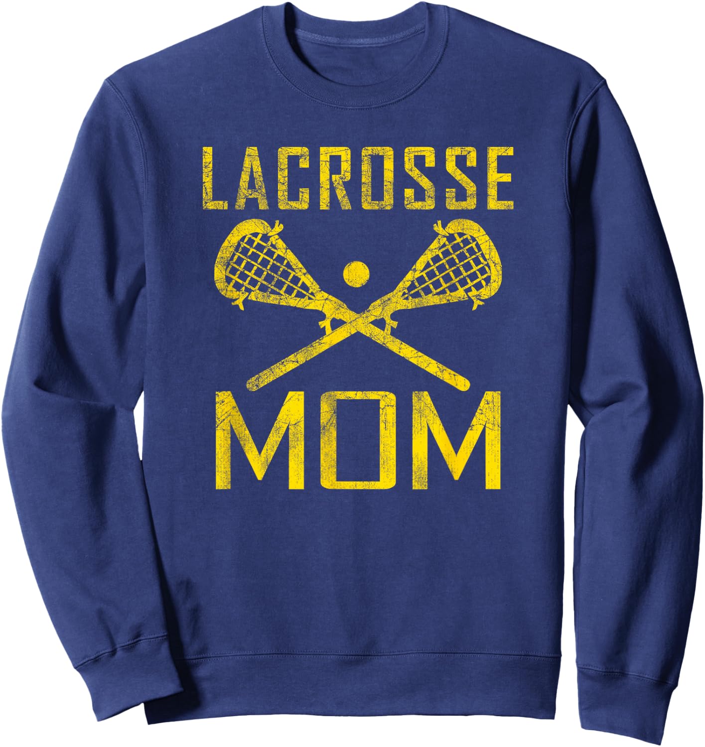 LAX Mom Lacrosse Mom Favorite Player Mother's Day Gold Sweatshirt - Sweatshirt | Navy