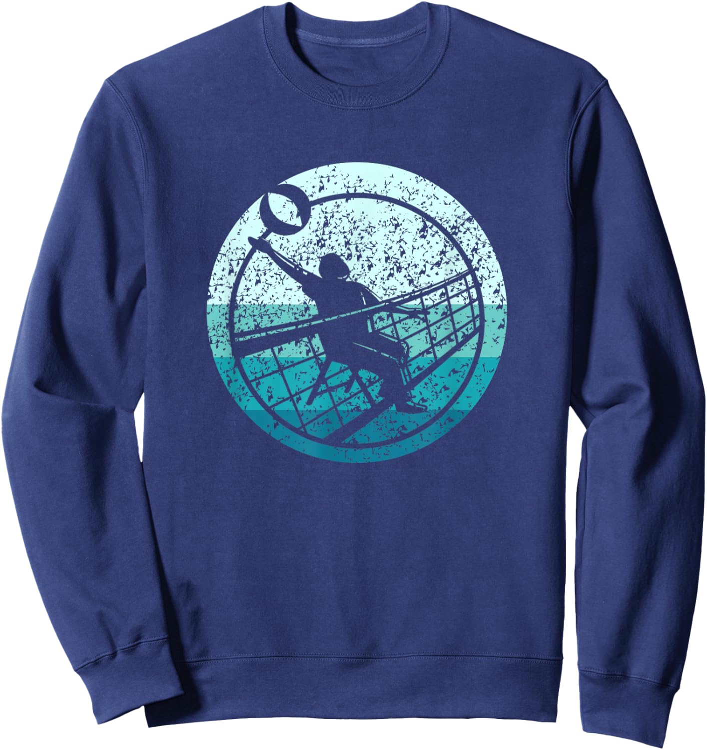Retro Vintage Volleyballer Design Chair Volleyball Sweatshirt - Sweatshirt | Navy
