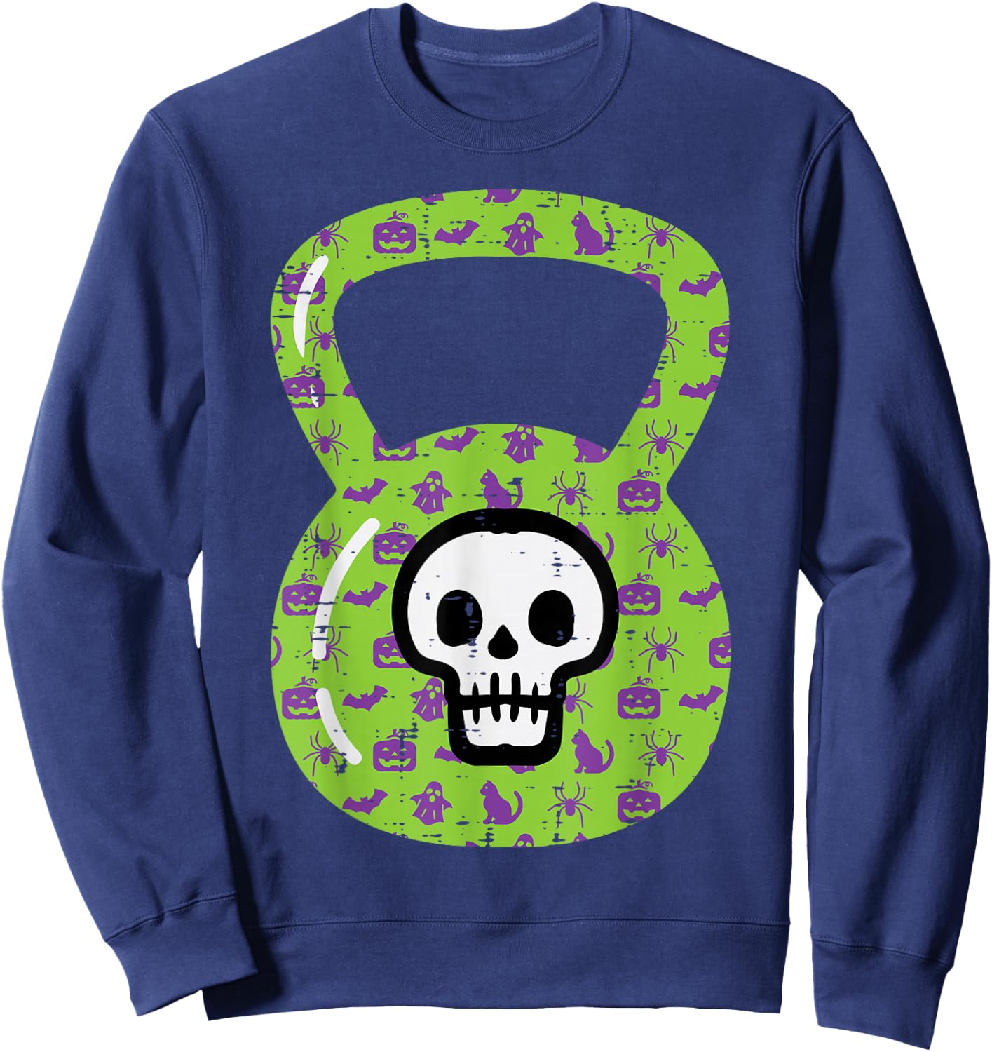 Halloween Gym Kettlebell Workout Exercise Costume Women Men Sweatshirt - Sweatshirt | Navy