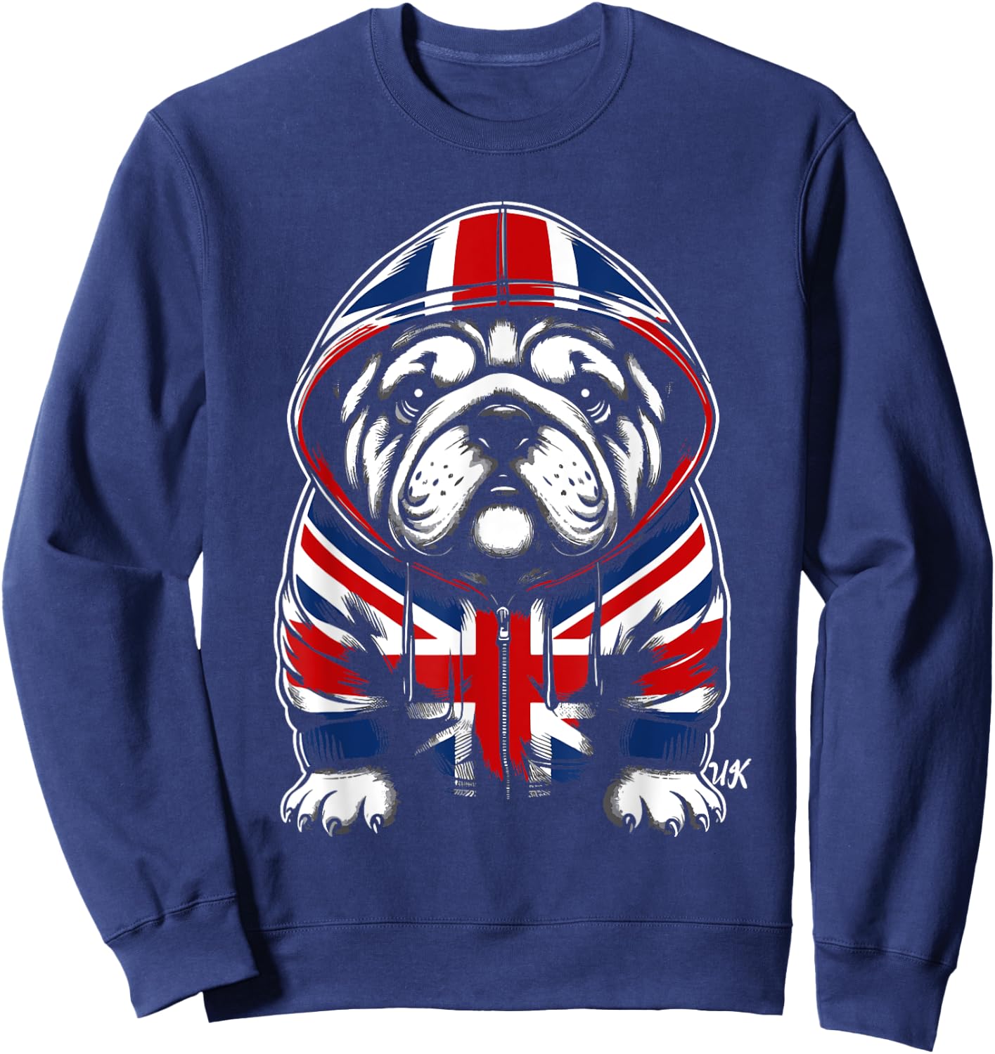 Bulldog UK British Flag England Women Kids Sweatshirt - Sweatshirt | Navy