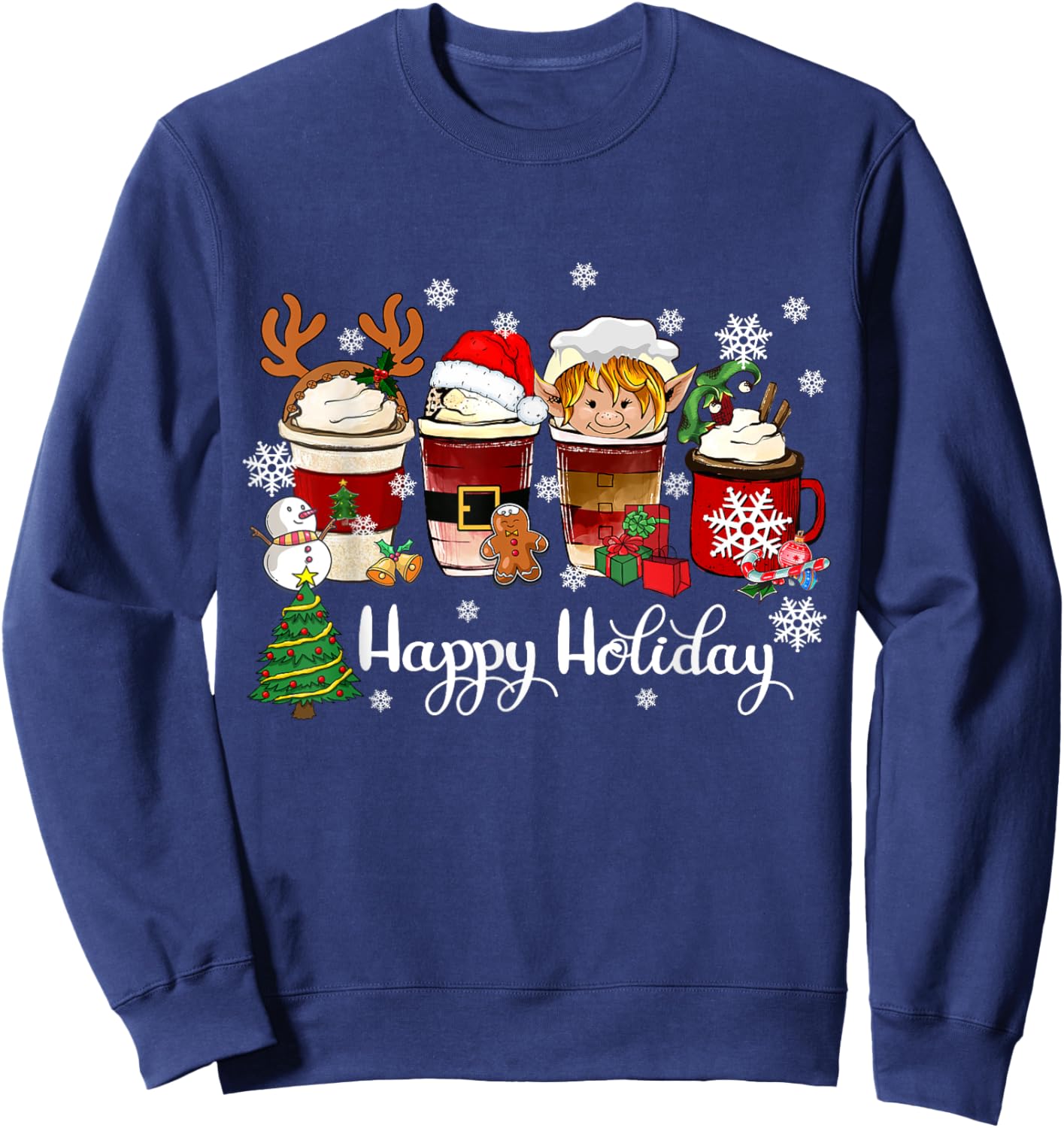 Christmas Coffee Xmas for Coffee Lover Christmas 2025 Sweatshirt - Sweatshirt | Navy