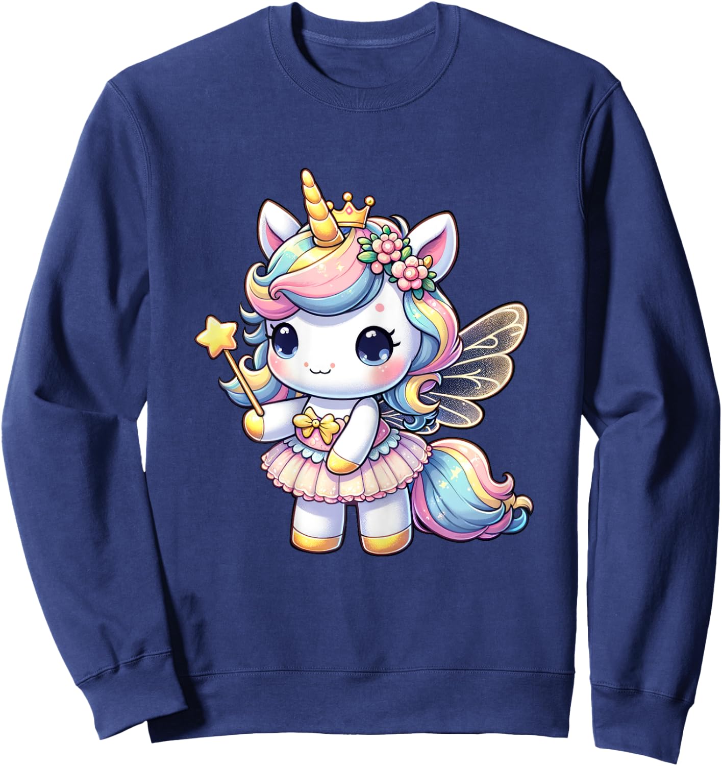 Unicorn Fairy Birthday Unicorn Party Girls Outfit Sweatshirt - Sweatshirt | Navy