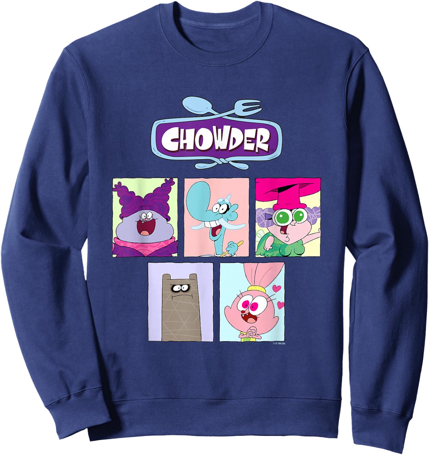 Chowder Main Characters Box Panels Collage Sweatshirt - Sweatshirt | Navy