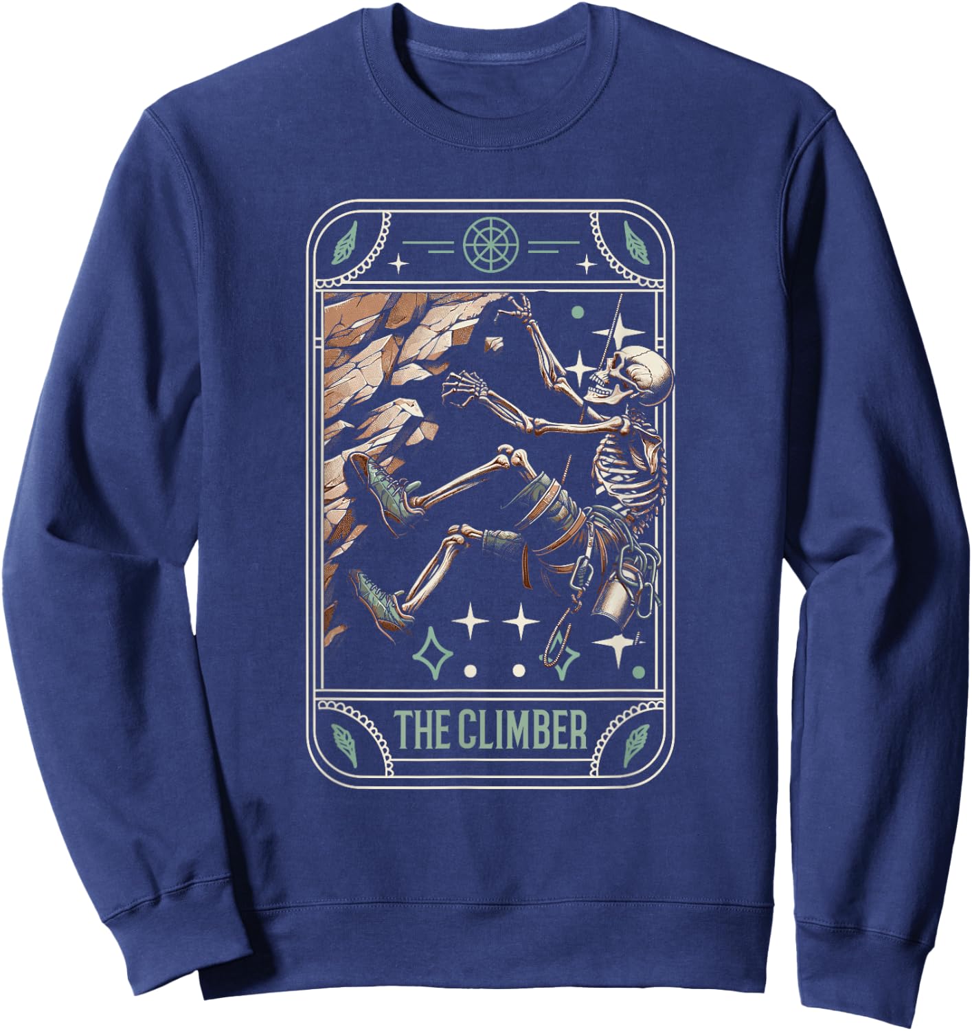 Climber Bouldering - Climb Rock Climbing Skeleton Tarot Card Sweatshirt - Sweatshirt | Navy