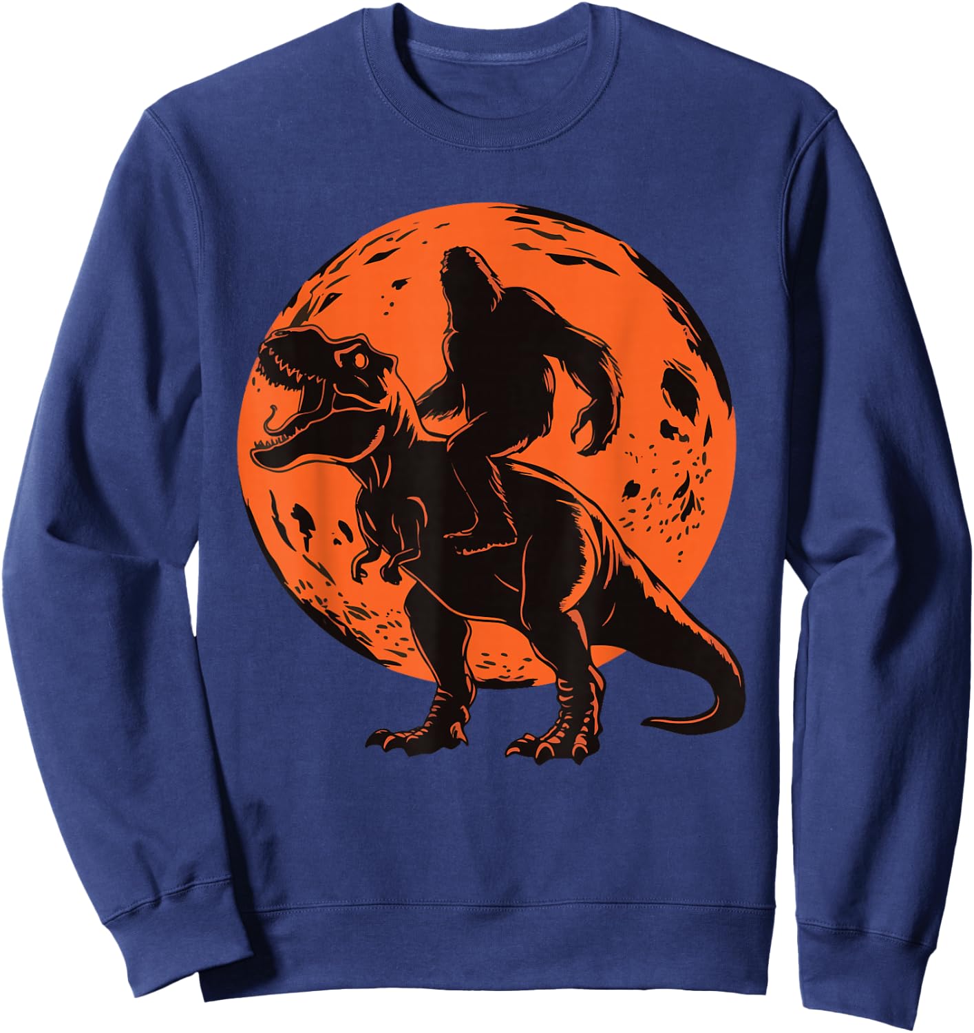 Bigfoot Riding T Rex Sweatshirt - Sweatshirt | Navy