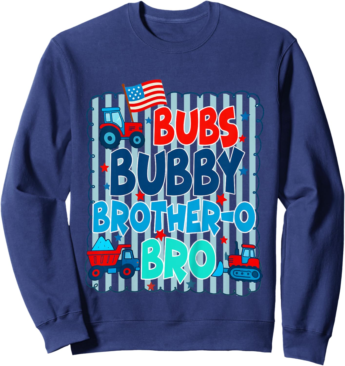 Kids Boys 4th Of July Bubs Bubby Brother-O Bro American Flag Sweatshirt - Sweatshirt | Navy