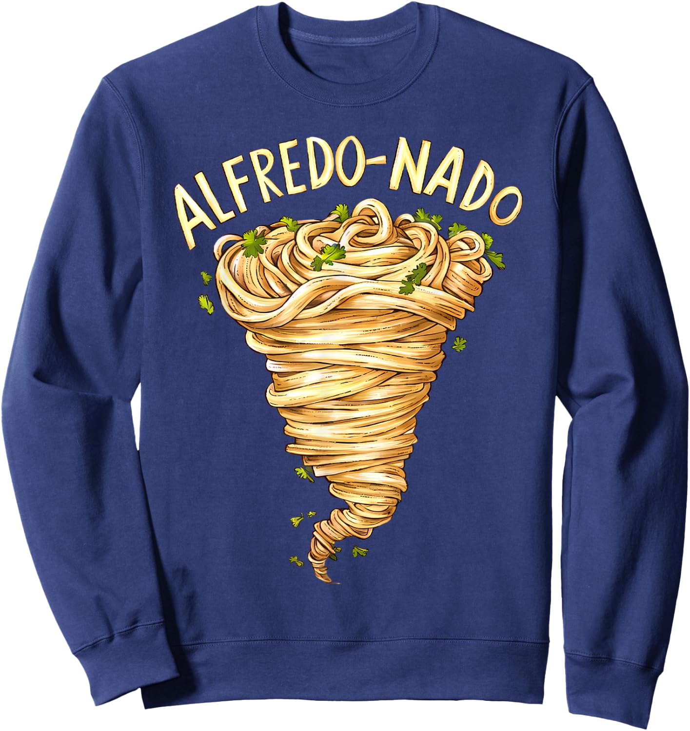 Alfredo Pasta Lover Food Fettuccine Sauce Tornado Sweatshirt - Sweatshirt | Navy